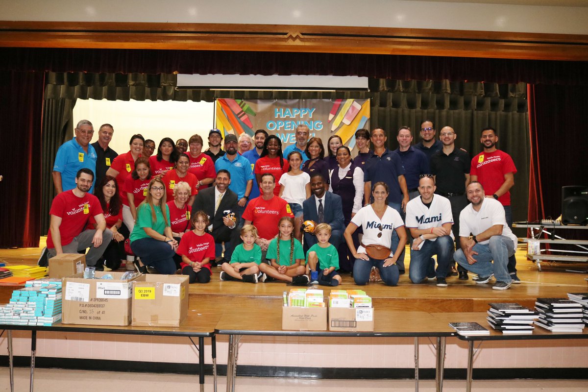 Carnaval_Miami's tweet photo. Kiwanis of Little Havana Foundation - Back to School Project 2019.
1st Day - Broward - Walker Elementary
Thank you to our sponsors:
#MiamiMarlinsFoundation #WellsFargo #Delta #Dountoothers #datapro #Sigma
#Kidsneedkiwanis #Everychildhasadream https://t.co/cq7flW66em