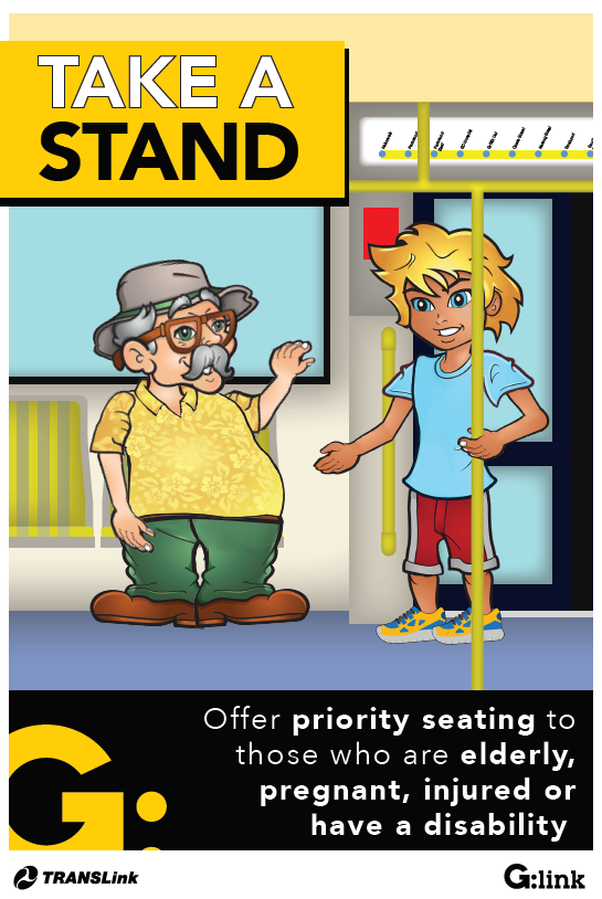 gclightrail's tweet photo. RAIL SAFETY WEEK | REMEMBER TO TAKE A STAND: Offer priority seats to those who are elderly, pregnant, injured or have a disability #gclightrail #ridetheg #tramsafety @TrackSAFE https://t.co/lWtEX3D2ag