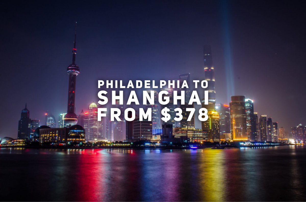 CheapFlightGuy's tweet photo. #CheapFlightGuy #DailyDeal - #Philadelphia to #Shanghai #China from $378 round trip

See https://t.co/Vs4SgxnmFe for details

#CheapFlights #TravelDeals #PHL #PVG https://t.co/cQ8iw7VZyn