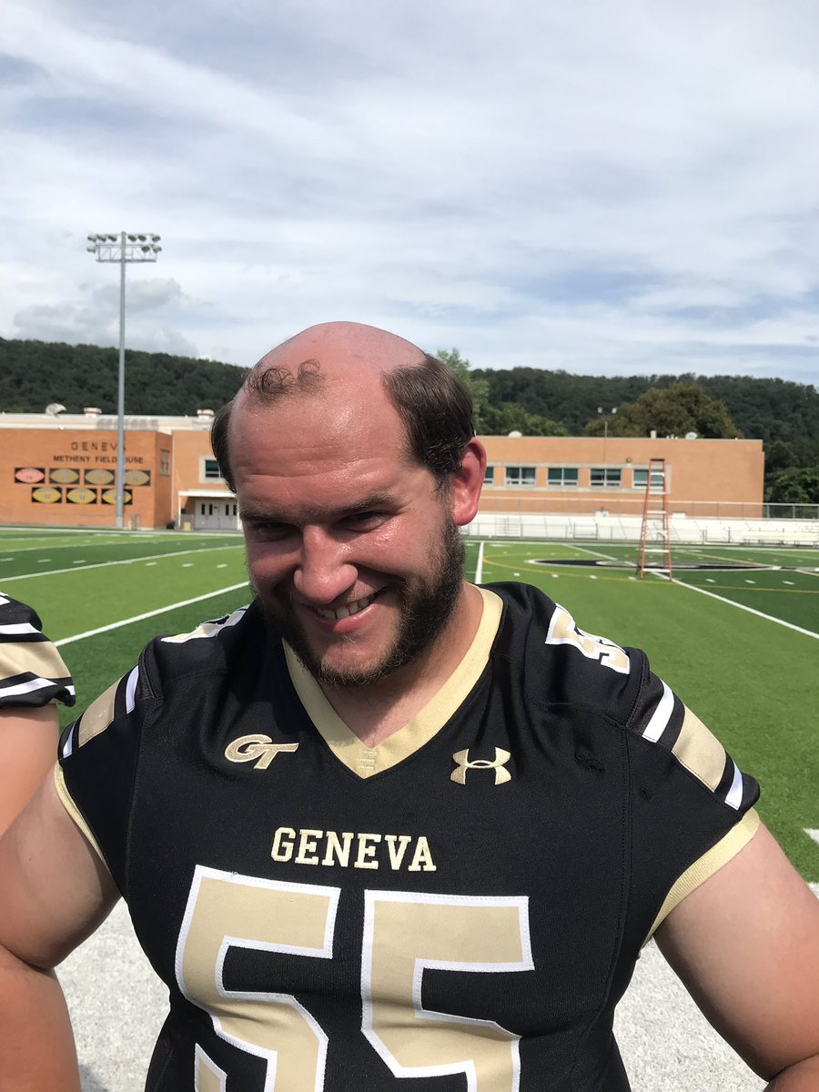 Jbmilkman13's tweet image. Calvinist mullet: Austerity on top, Providence overflowing from the sides. Just a touch of free will in the front  @GenevaAthletics #RuggleBus #EndureToReign