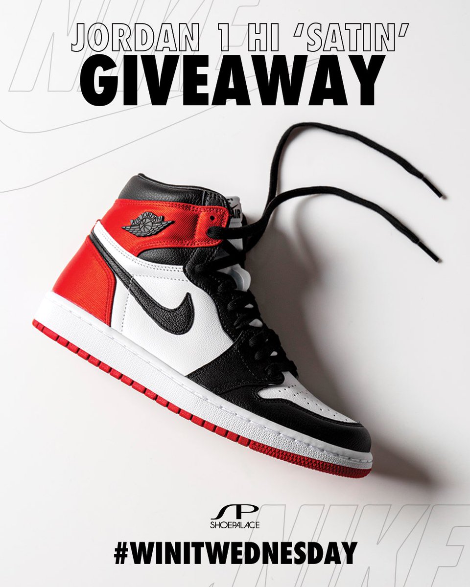 ShoePalace.com on "#WinItWednesday Giveaway! One lucky winner will be randomly selected and gifted a pair of the JORDAN 1 'SATIN BLACK TOE' Here's the link to our Instagram post to enter: