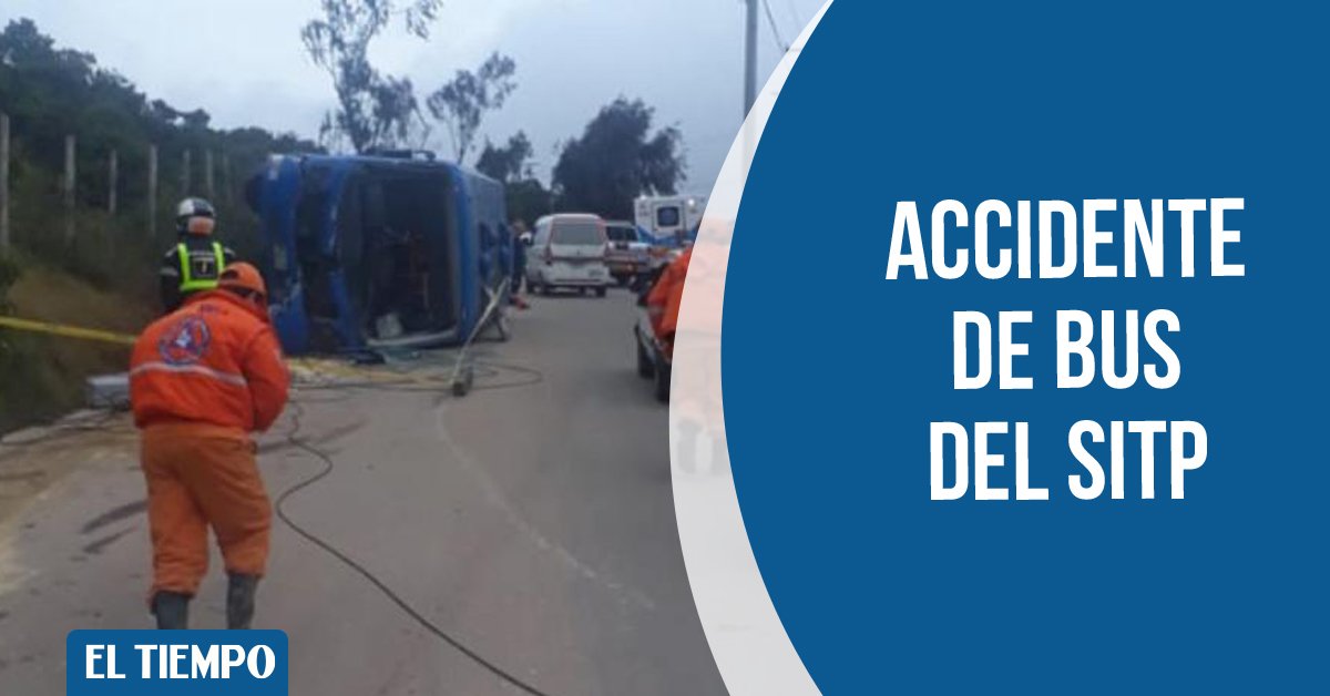 ELTIEMPO's tweet photo. Bus del Sitp se volcó después de chocar contra un poste en Ciudad Bolívar y dejó 17 heridos. ►https://t.co/KPZVd4Ieot https://t.co/9YyvrWqNia