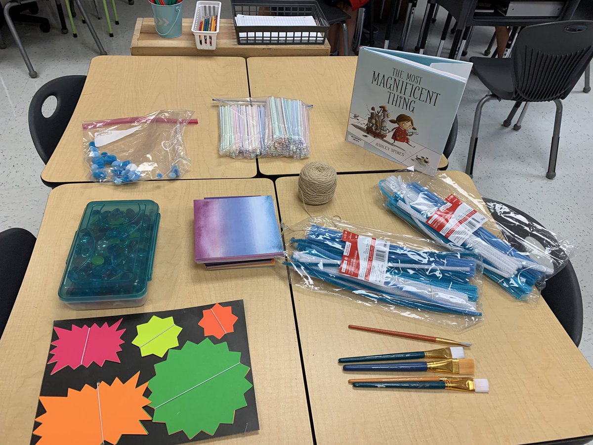 MsDemaris3's tweet photo. I love reading this story, it hits on character development and the central message of a story.I gave each group the chance to create their own “Most Magnificent Thing”. We saw some creative creations:a fishing pole with bait, a necklace, &amp; a hand massager! #manateesmakeithappen https://t.co/NEPXFy4yv9