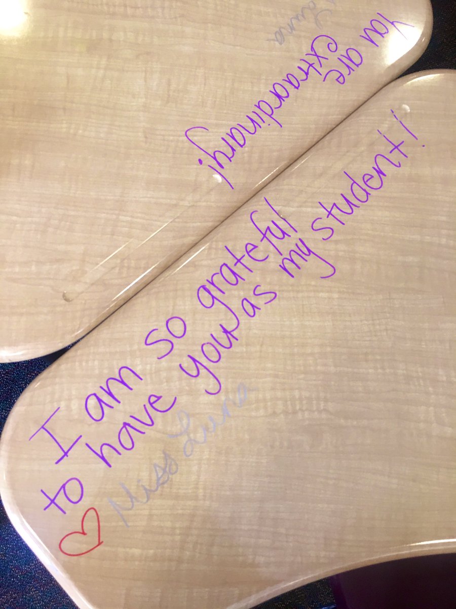 ms_lunar's tweet photo. I was left a message by my former fifth grade teacher before the school year started... which inspired me to leave my new students messages on their desks for their first day of school #teamBCSD #geniusmakers #teamPauly #dreamit #FirstDayOfSchool https://t.co/k6DljkjAa9