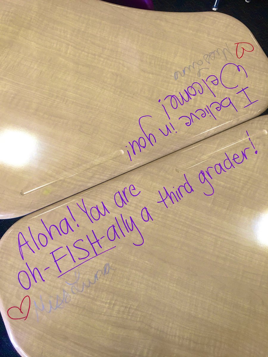 ms_lunar's tweet photo. I was left a message by my former fifth grade teacher before the school year started... which inspired me to leave my new students messages on their desks for their first day of school #teamBCSD #geniusmakers #teamPauly #dreamit #FirstDayOfSchool https://t.co/k6DljkjAa9