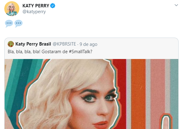 poptime's tweet photo. Katy Perry interage com fãs brasileiros no Twitter e relembra o memorável bordão "Morta Linda". 🇧🇷🤣💚 https://t.co/jae8a768qh