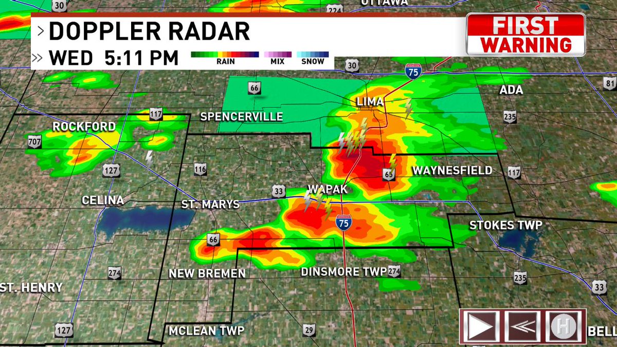 Some lightning now with storms in Mercer znd SAuglaize Counties.