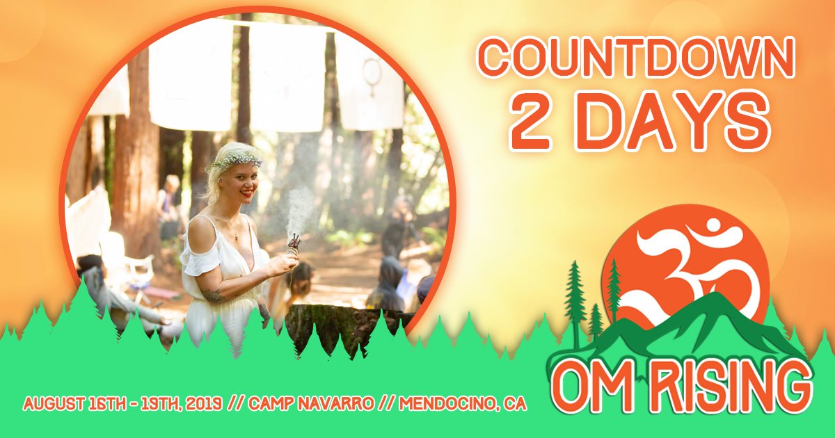 OmRisingFest's tweet photo. There's no place like Om! And we're only 2 DAYS AWAY! 🕉 Who's excited to stretch, dance, and play under the redwood trees? See you very soon at Om Rising Gathering. 🧡 Get tickets at https://t.co/dnCSqXRBfd https://t.co/agkyDLI496