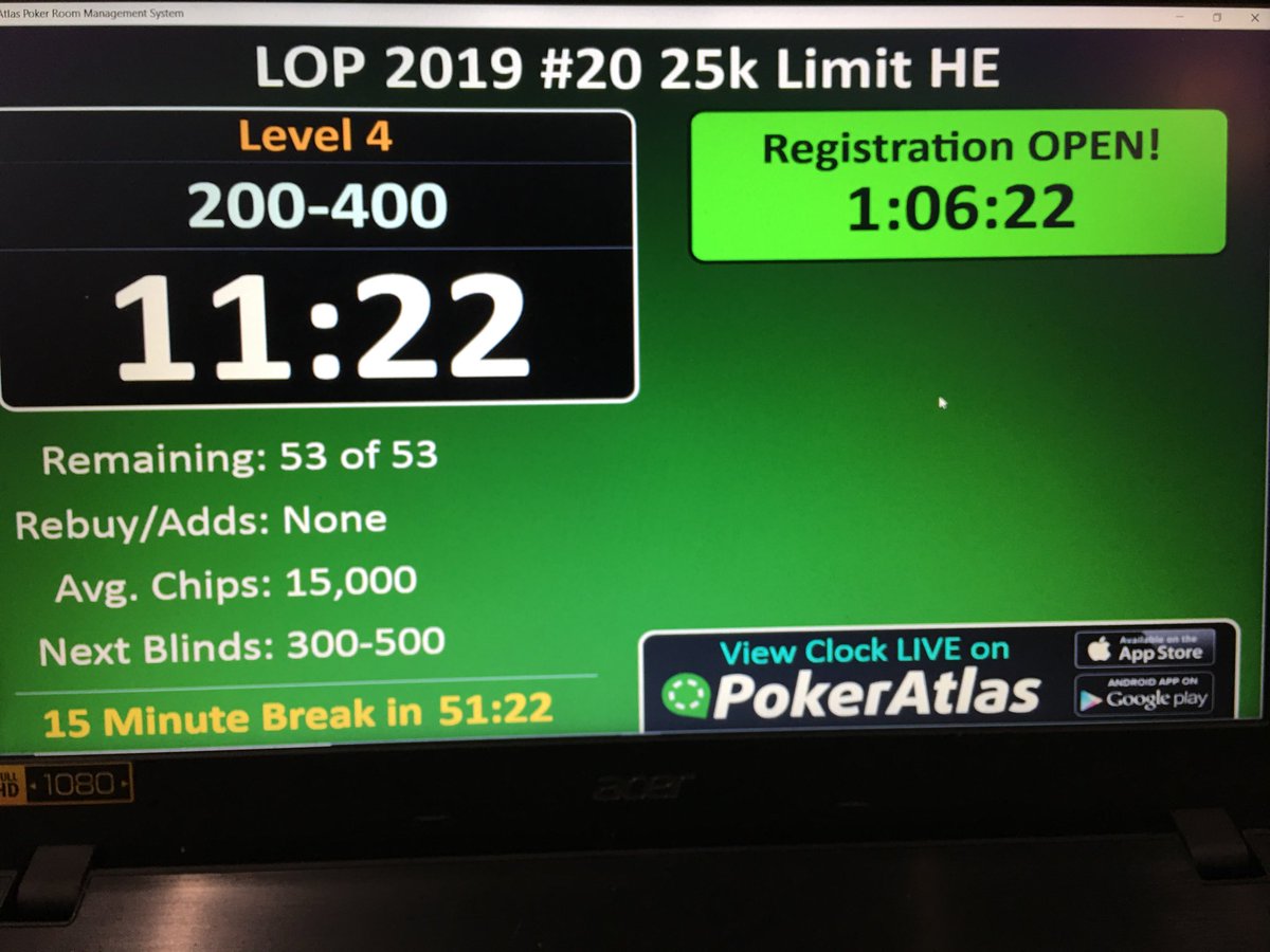 MoTheBikeTD's tweet photo. .OVERLAY ⁦@BicycleCasino⁩ Limit Holdem $25k Guaranteed $365 buy-in Reg close at 3:20pm #poker #holdem https://t.co/PVNpaXFOir