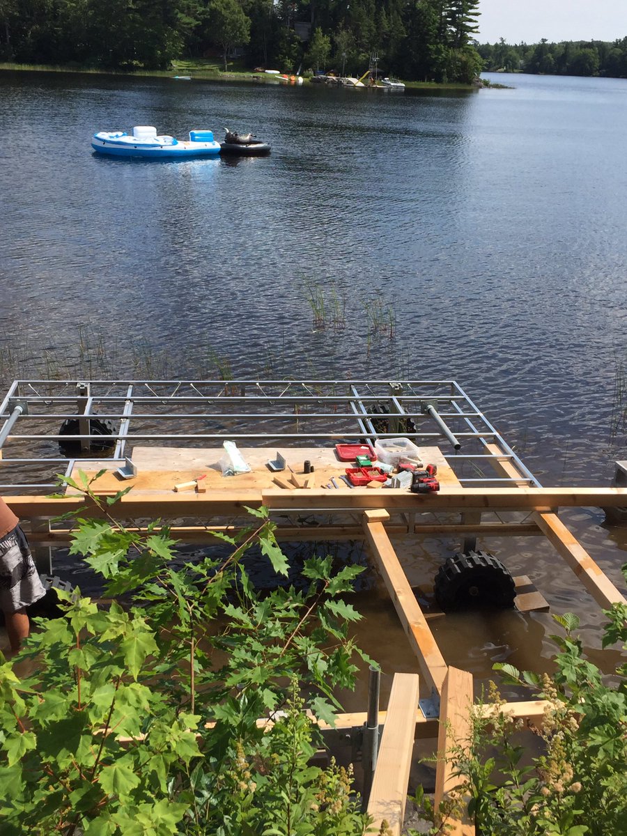 Mr_Crane_hfx's tweet photo. Took the afternoon off to help a friend with their dock. Turns out that meant building a dock. #talentedhands 1/2 https://t.co/95mpToPUwr