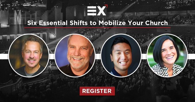 Tomorrow I’ll be joining forces with Dave Ferguson, Larry Osborne, Daniel Im, and for an exclusive webinar that will show you how to rediscover a forgotten (but essential) approach for mobilizing your church’s leaders, God’s way.
 
RSVP today👇
exponential.org/webinar