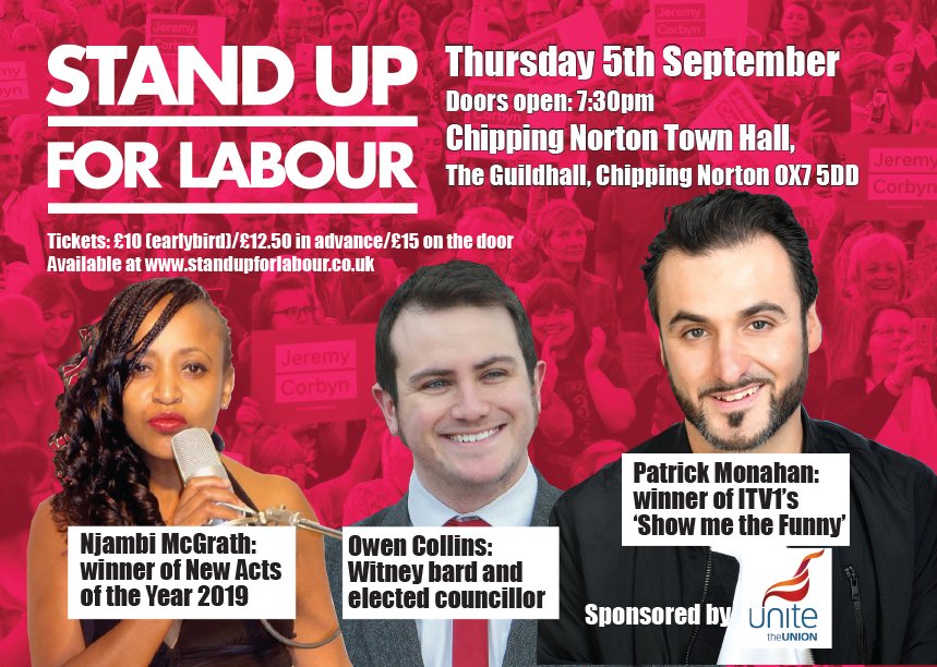 CrispinShow's tweet photo. Our first date after summer is in Oxfordshire!
Tickets are ยฃ10 if bought before 16 August!
The hilarious Patrick Monahan is headlining a line up that also features local councillor - and acclaimed poet - Owen Collins and the sensational Njambi McGrath.
https://t.co/0InvTkpXUD https://t.co/ncO88eSLVp
