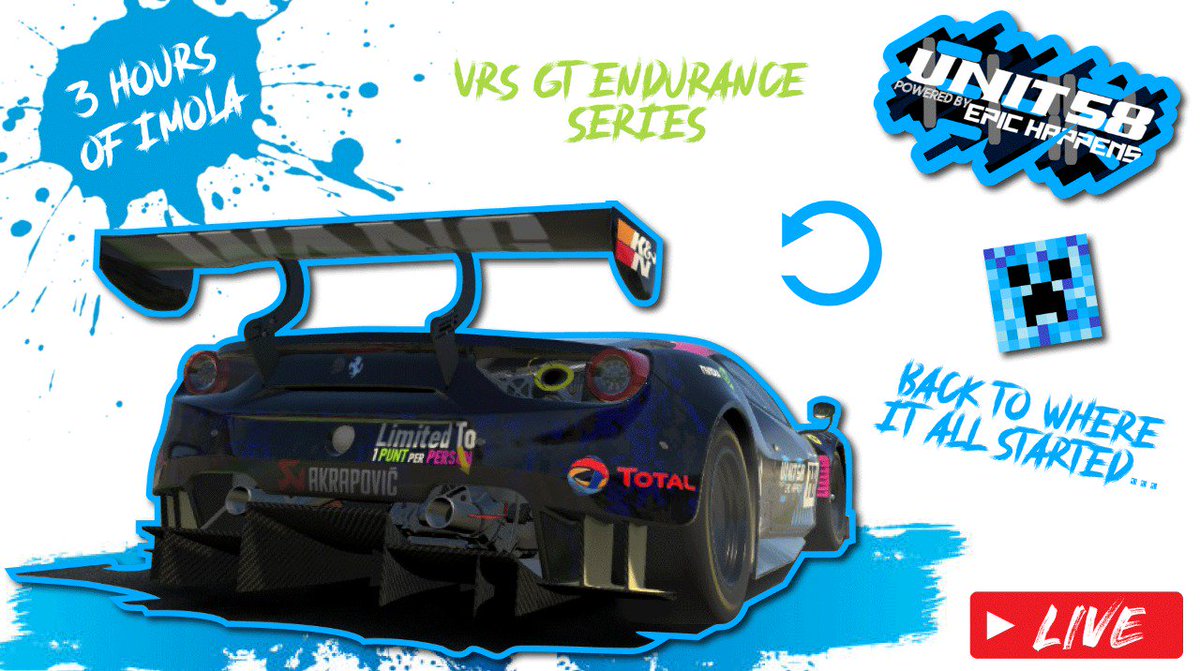 Shcooter148's tweet photo. Thanks @IwentBoomBoom for the awesome stream thumbnail for this weeks @iRacing VRS GT Endurance race. #Unit58 https://t.co/v3h5YD1bZo