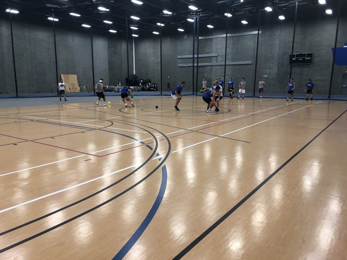 DWTigerFB's tweet photo. Our guys took some time off the field and headed to the courts in the ultimate test of manhood. DODGEBALL. Great day with great players. Very excited about the guys on this team!!  #BleedBlue #GoTigers https://t.co/aMZDzvMZis