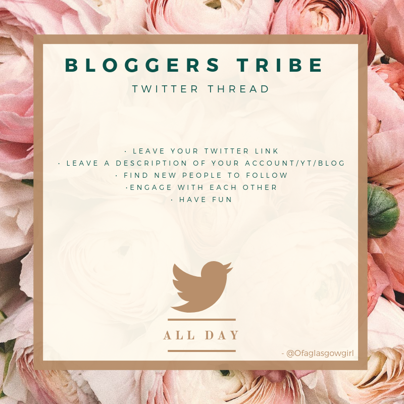 BloggersTribe's tweet photo. Happy friday 😊💕 I hope you all have a lovely day ✌

It's #Twitter day 📱 Leave a description of your account/blog/yt etc... &amp; have fun 🎉 Let's grow together 🌱

- ofaglasgowgirl 

https://t.co/N2UwEuxI6Q 

#Bloggerstribe https://t.co/M9aVWQeQQU
