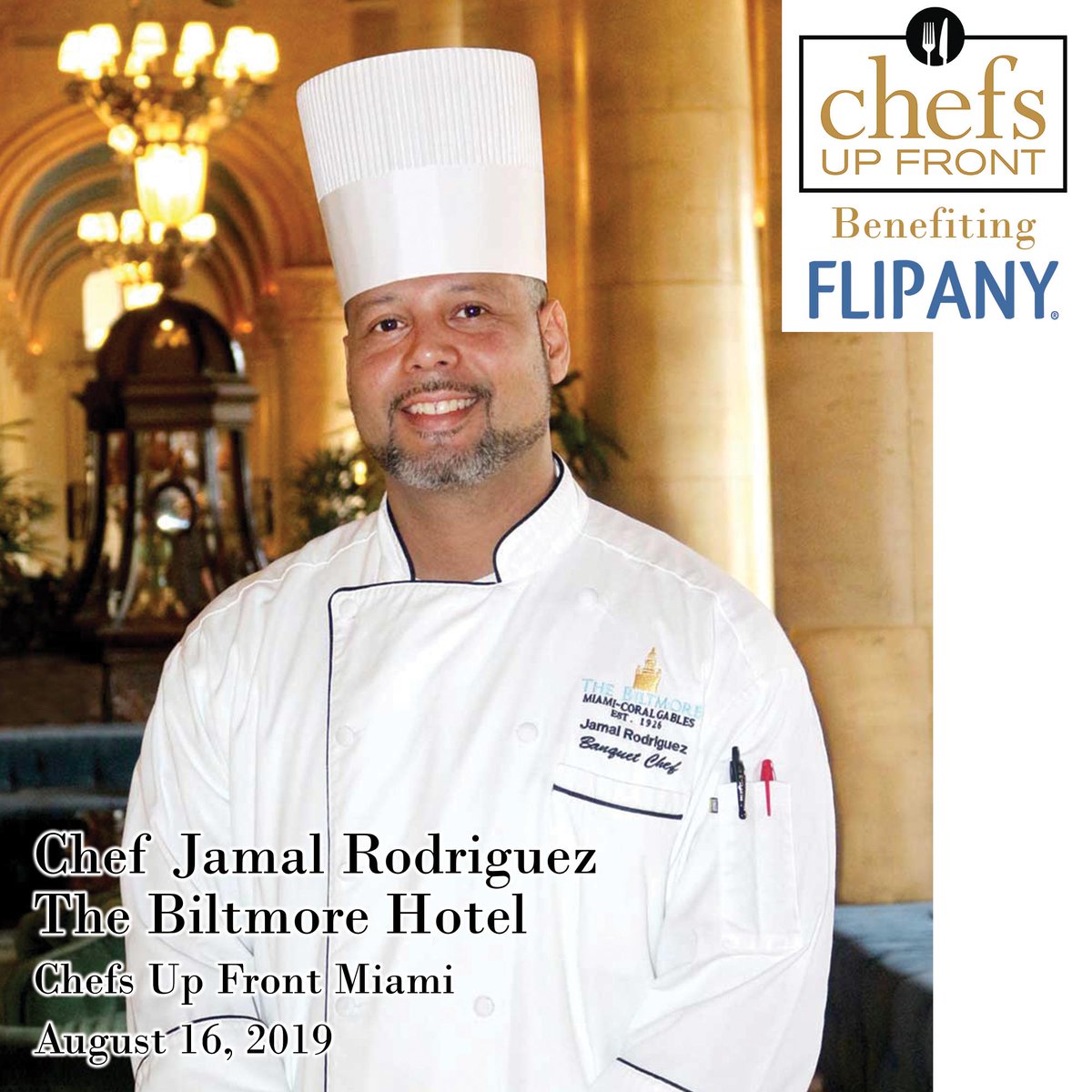 FLIPANY's tweet photo. #ChefJamalRodriguez from @BiltmoreHotel will be joining us THIS FRIDAY for FLIPANY's #ChefsUpFront Miami!
Are you ready?
https://t.co/53ZNNDAL5X
#foodie #CUF #ChefsUpFront #SouthBeach #Sobe #CoralGables #Miami #FLIPANY #GiveBack #Chef #Cheflife #food #dinner #elegant #event https://t.co/JXJEZAz61w