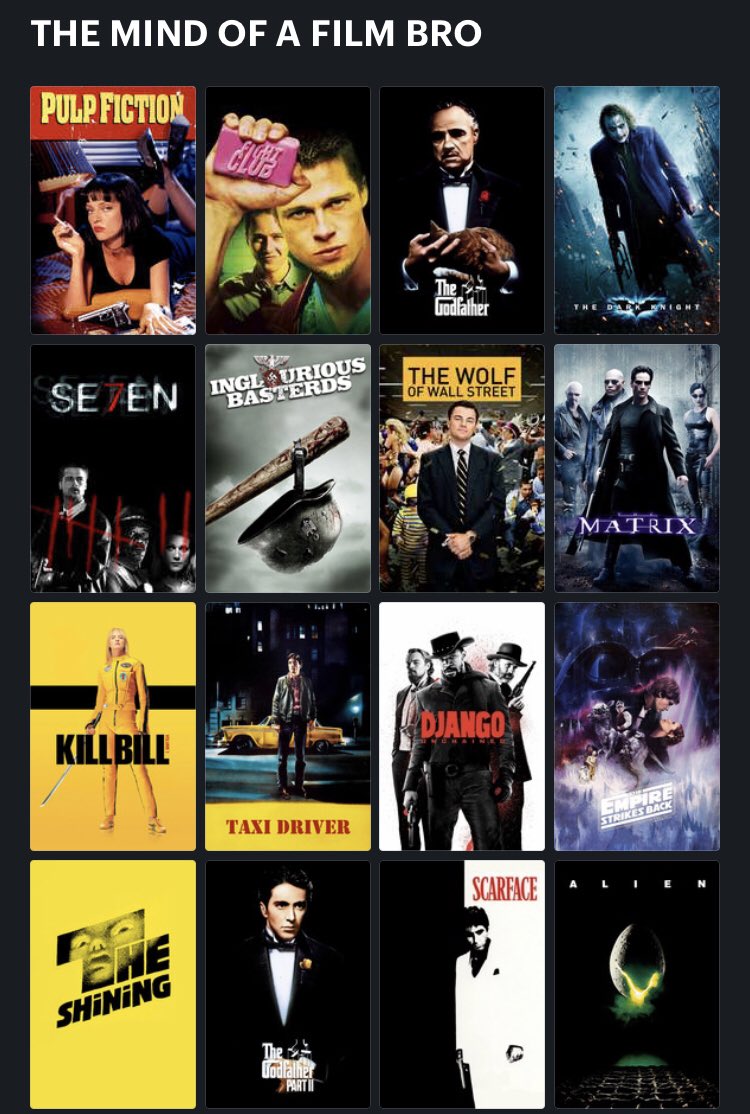 You can only choose 3 of these movies and the rest of them never existed. Which ones do you choose?  #FilmTwitter