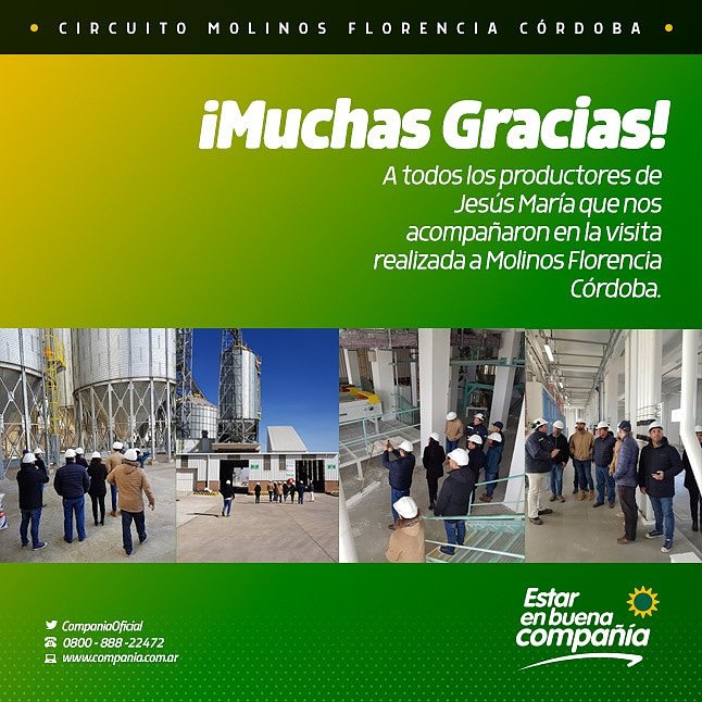 CompaniaOficial's tweet photo. #Compañiaoficial Agradece a todos los productores de Jesús María, q nos acompañaron en la visita a Molinos Florencia - Córdoba https://t.co/OkCNrJDS7B