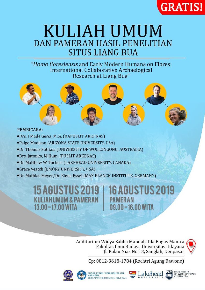 FossilHistory's tweet photo. Today the Liang Bua team begins a two-day public exhibition on Bali. Looking forward to hearing everyone talk about their research—and hopefully I’ll be able to provide a bit of historical context! #HowWeKnowWhatWeKnow https://t.co/Kes4Sg2Gz4