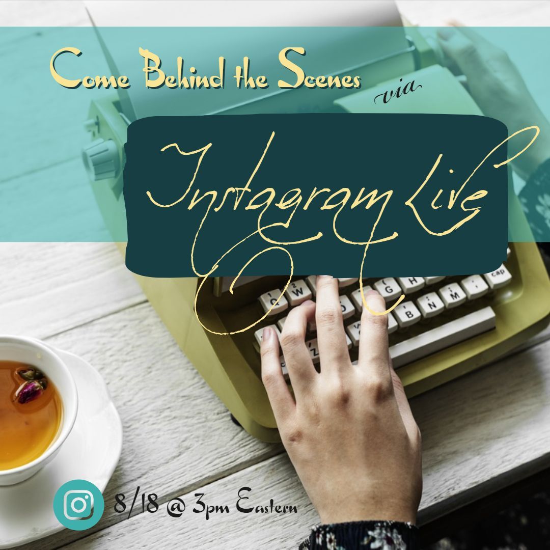 OConnorAndi's tweet photo. Join me Sunday 8/18 at 3pm Eastern for a behind the scenes look at my writing process &amp; latest WIP via Instagram Live!

#WritingCommunity #InstagramLive #authorslife #writingprocess #BehindtheScenes

https://t.co/XPeZzwxGpY https://t.co/ov9FIj9bri