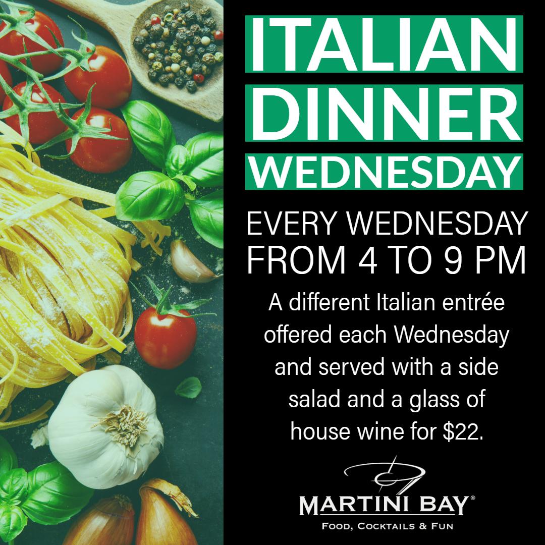 MartiniBayLBR's tweet photo. #Wednesdays have a purpose.  At Martini Bay London Bridge it happens to be Italian Food!  #TonightsSpecial is a wonderful Italian dinner that includes a house salad and a glass of house wine for $22.

#MartiniBay #Italian #Wine #Dinner #Homestyle #LakeHavasu #BestDining #Arizona https://t.co/hKvPTga3c2