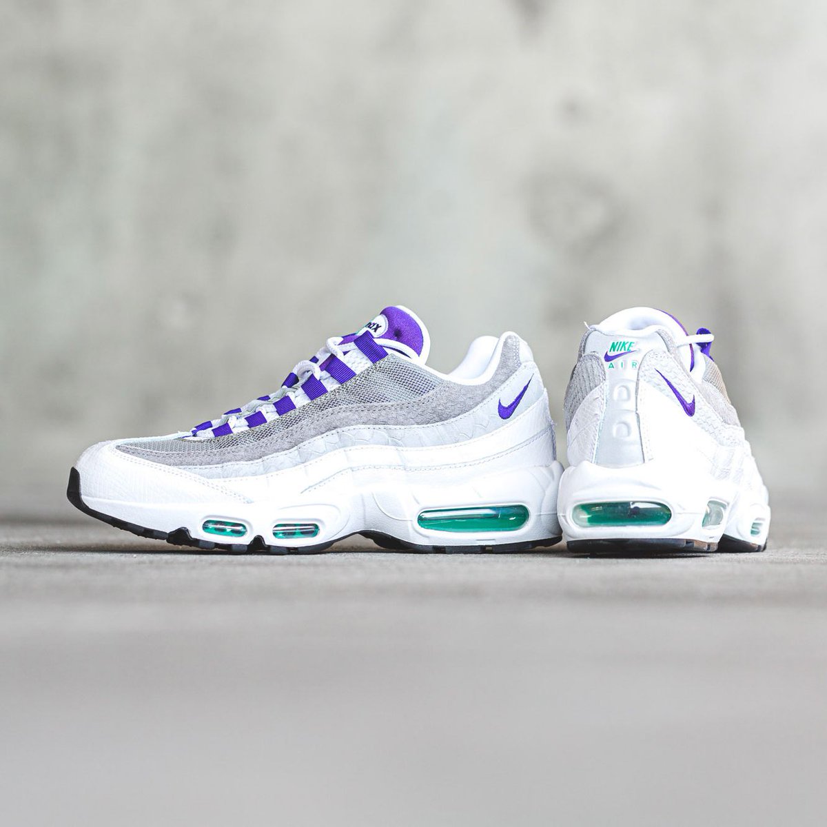 air max 95 white court purple emerald green