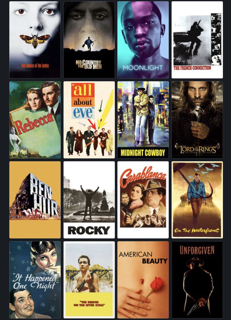 You can only choose 3 of these academy award best picture winners . Which ones do you choose?  #FilmTwitter