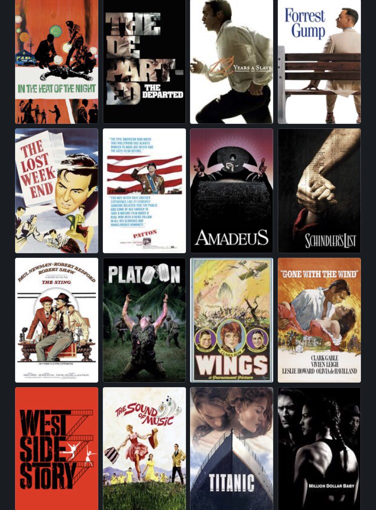 You can only choose 3 of these academy award best picture winners . Which ones do you choose?  #FilmTwitter
