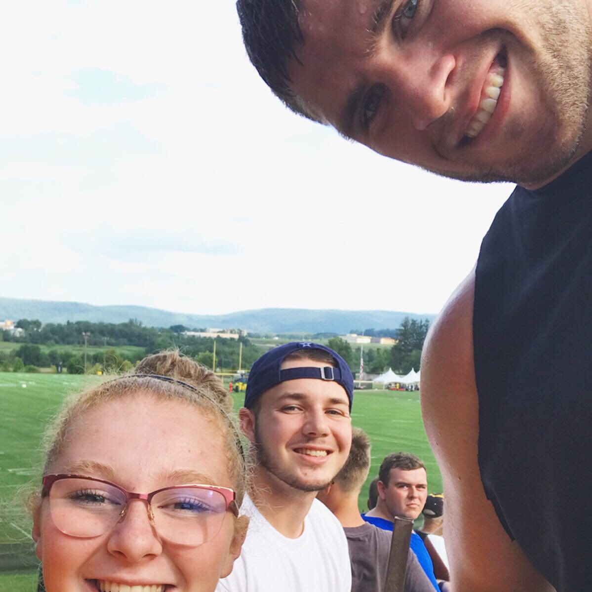 connormmorr's tweet photo. Incredibly blessed to have gotten the chance to meet incredible athletes like Steven Nelson and TJ Watt. #SteelersCamp #WrongColors #CowboysNation https://t.co/JI2gnyIiU8