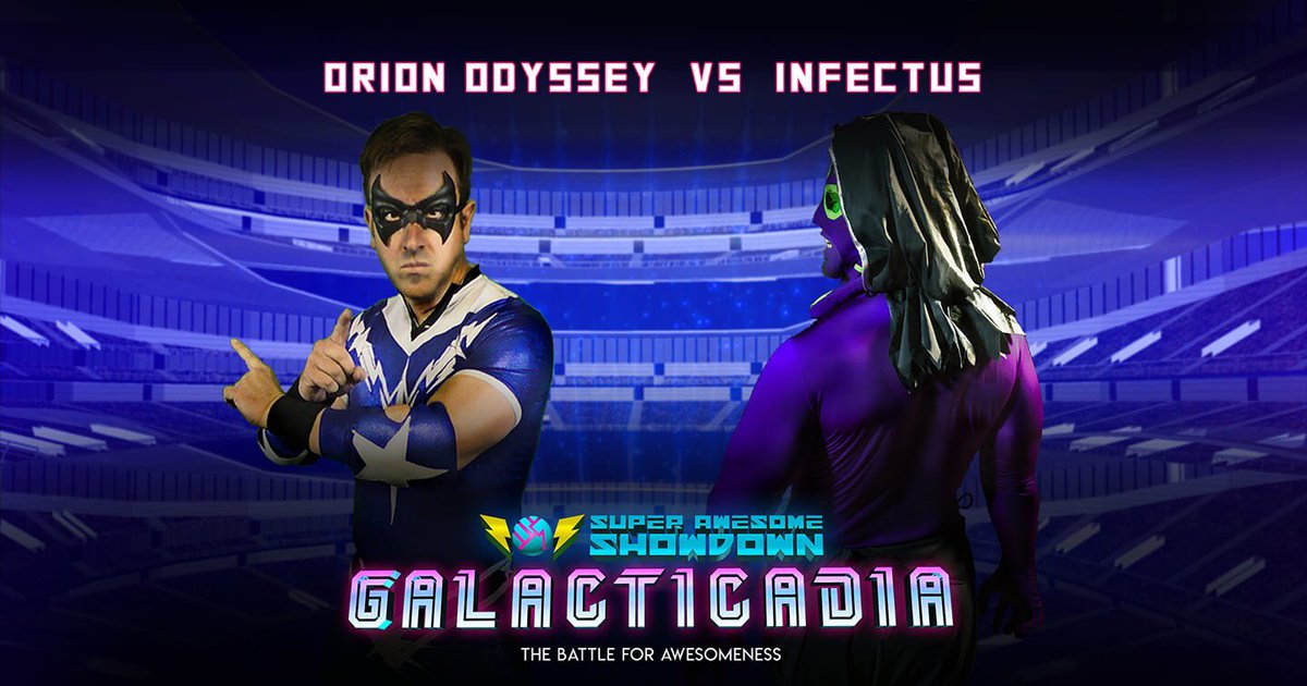 AwesomeShowdown's tweet photo. Infectus is sure to have something up his sleeve... Find out on Saturday at Galacticadia! The #superawesomeshowdown begins at 6PM! Get tixs here 👉https://t.co/neBYnXIHrc https://t.co/1fFYtUHbGU