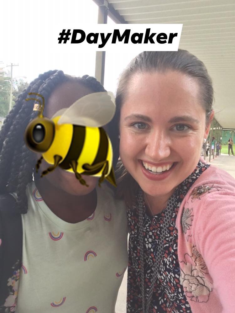 MrsLauraESmith's tweet photo. #DayMaker I was sitting at my desk at lunchtime missing my Gators and said a prayer that I would feel better just seeing a familiar face. Well wouldn’t you know it that one of my FAVORITE Gators is now a Bee and we found each other at dismissal! #HappyTears #FocusedOnSuccessCEB https://t.co/iW59PBNNyf