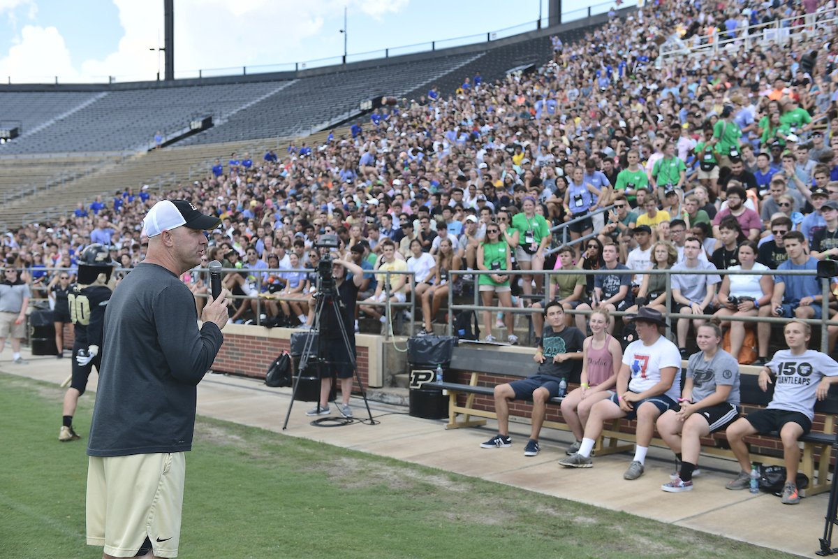 PurdueSports's tweet photo. 📸: Great time at #BGR2019 today. This freshman class is ready to make a lot of noise. 

#BoilerUp 🚂 https://t.co/u1A00g0MgE
