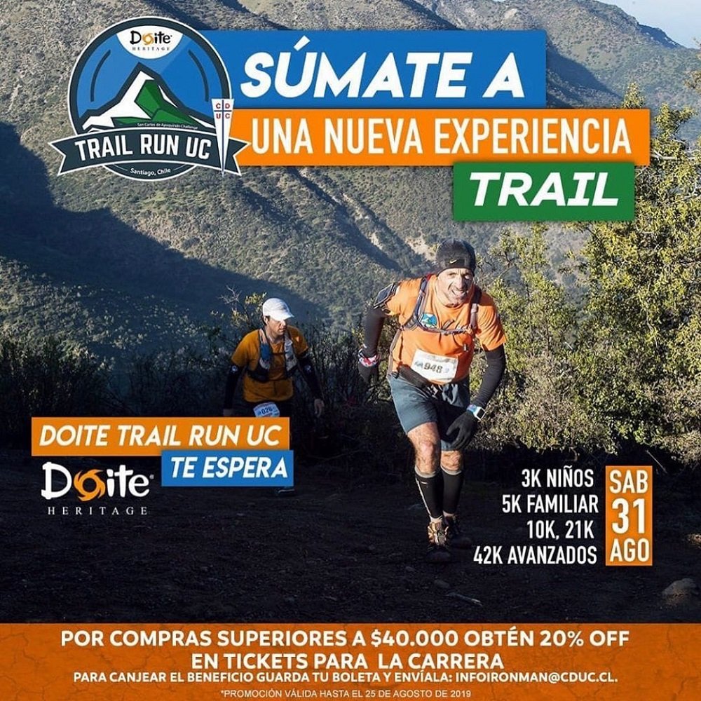 Runchileweb's tweet photo. No te puedes quedar fuera del Trail Run UC 2019

⚡️ https://t.co/v4LQ8YUq8s

#RunchileNews #TrailRunUC https://t.co/HBtsG4Tdll