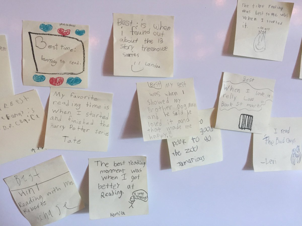 QuickClassFam's tweet photo. Today we rotated classes for the first time. It was so fun meeting all the other 5th graders! In ELA, we are going to be talking about building a reading life. Today, we shared stories about when reading was the best and worst for us. 
@theSMSD 
@SunflowerSMSD 
@KalisRyan https://t.co/K2wlYmzsoi