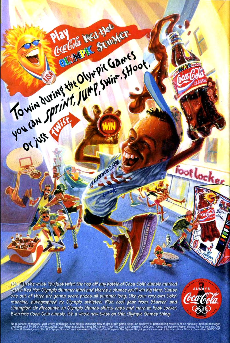 comicbookads's tweet photo. Coca-Cola ad 1996
It’s all in the wrist.
#cocacola #altlantagames #comicbookad https://t.co/54eooz8sYI