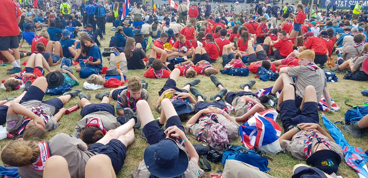 Unit24_WSJ24's tweet photo. Even the most amazing of experiences has to come to an end! Packing up camp &amp; closing ceremony ready for our departure on the next phase of our journey, Washington DC! 

#ScoutJamboree #UK24WSJ #SouthLondonScouts https://t.co/upjle1OHSZ