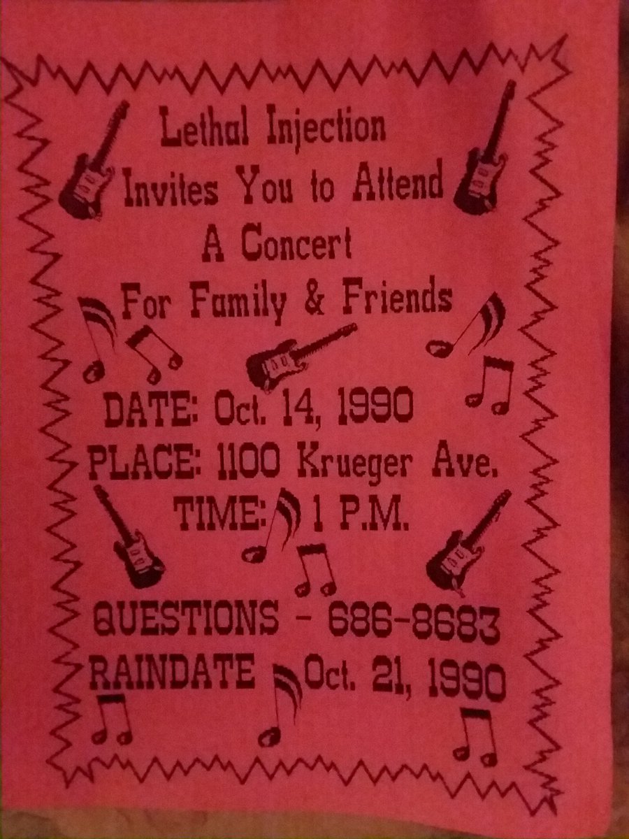 JosephMKavanag1's tweet photo. A little blast from the past for Joe. I can't believe I still have it. Hard to believe it's been almost 30 years. The Lethal Injection days.๐ธ๐ถ #rocknroll #backinthedaythrowbacks https://t.co/04IEo0M6Eg