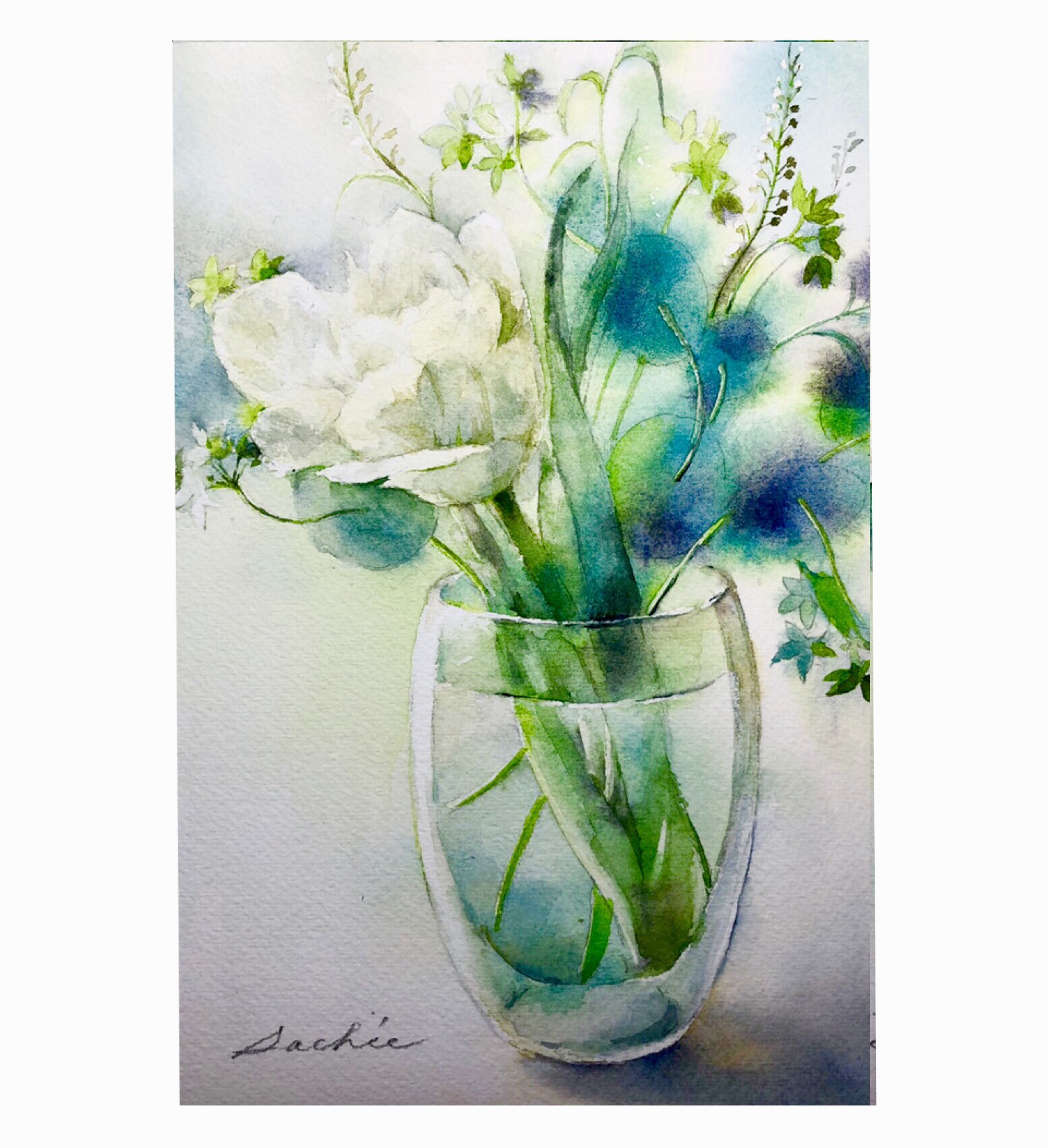 山根さちえ 水彩画 水彩画教室 白いチューリップ 水彩画 透明水彩 花の絵 チューリップ T Co Zeyuog4ec2 Twitter