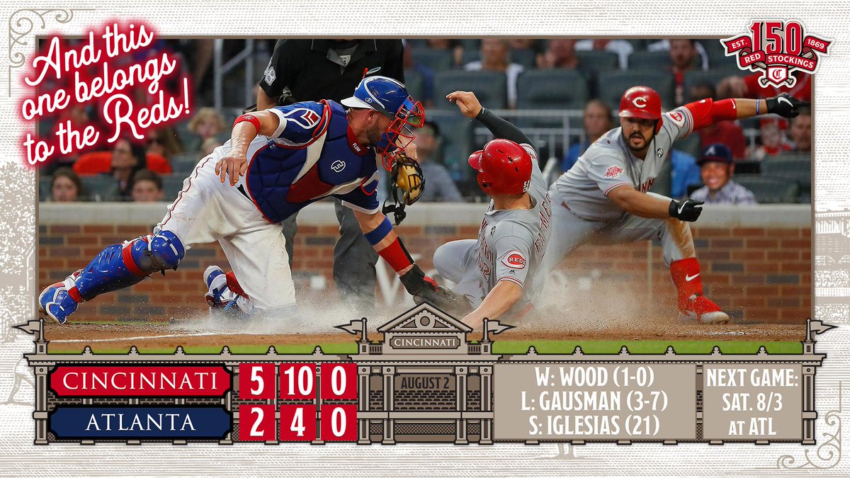 Reds's tweet photo. The Reds start the weekend with a W! ➡️ https://t.co/rdT1ILODvB

#BornToBaseball https://t.co/qLRmVg3a8R