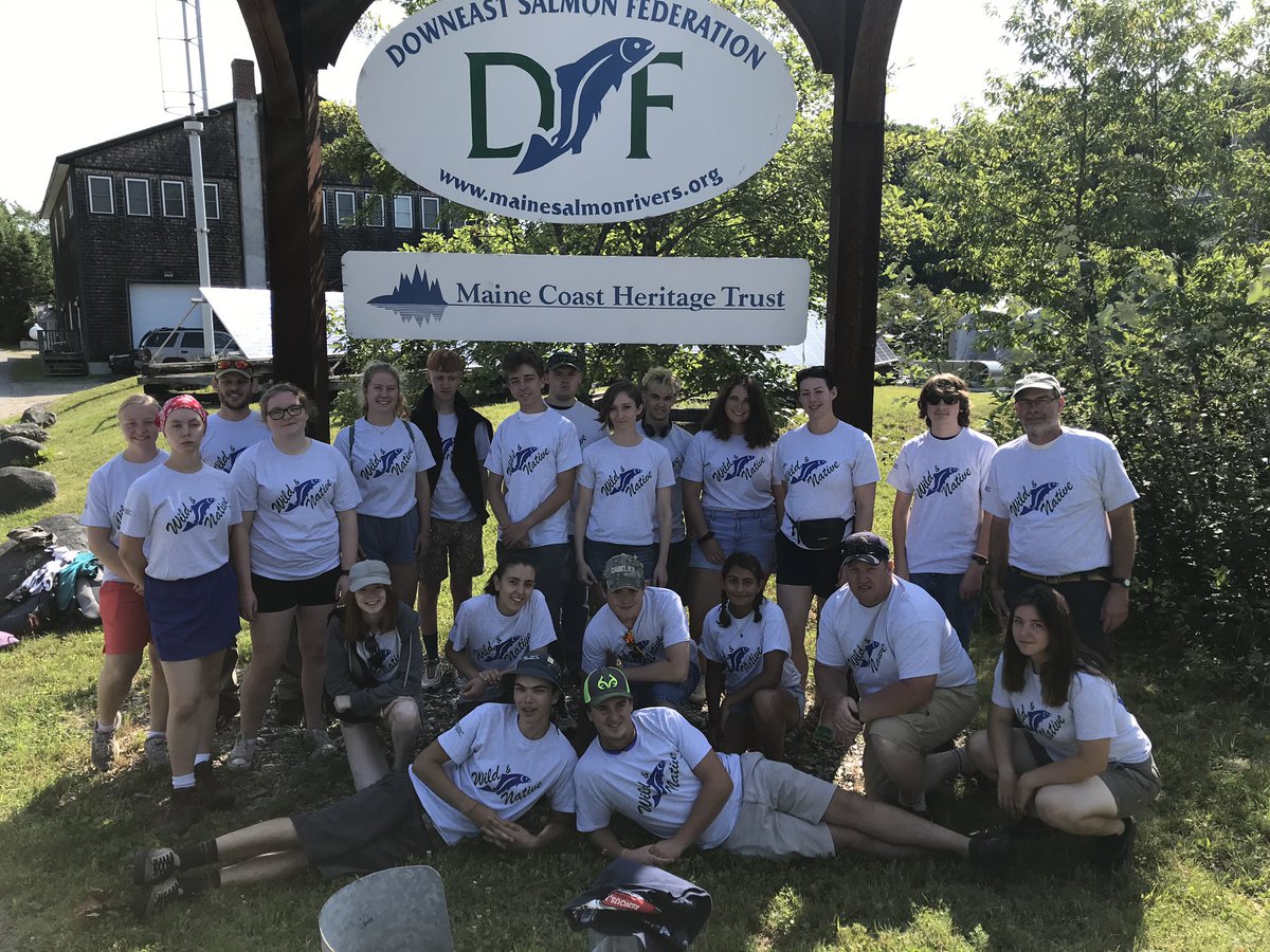 MVHSFlyFishing's tweet photo. #ASCSN2019 Day #6... toured the @Downeast_Salmon Hatchery and checked restoration projects being done by project SHARE.  Guided tour with Josh Route from @nature_org on fish passages &amp; dam removal sites with Andy Goode from @SalmonNews ASF... @yearofthesalmon #yearofthesalmon https://t.co/H03Kz0A6mG