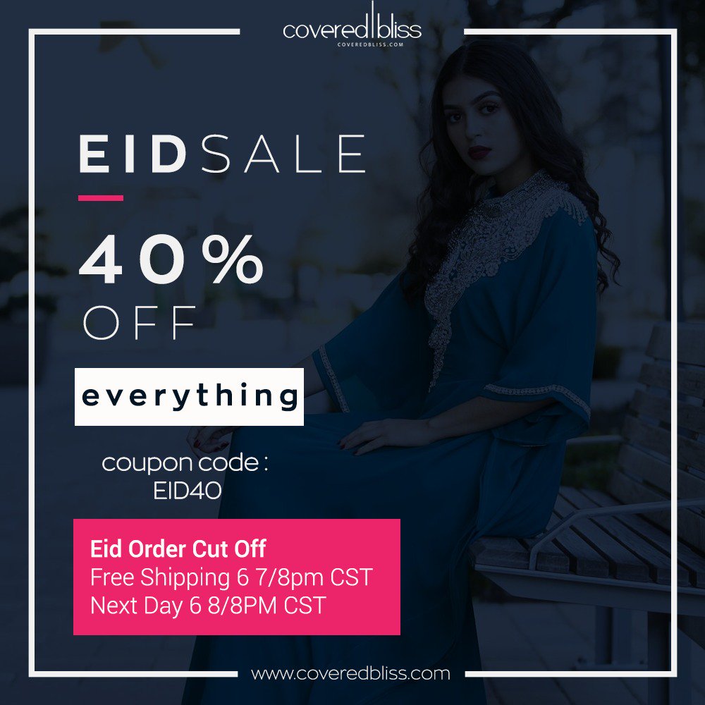CoveredBliss's tweet photo. Thanks to @fedex we can ship your orders up until 2 Days before eid and get it to you in time for FREE. https://t.co/JI08uxJ4db