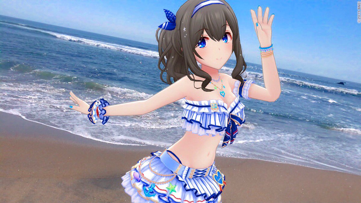 真央 水着の文香と砂浜へ 君ヶ浜 限定文香引いてからずっと海に行きたくて やっと来れました 水着文香 めちゃめちゃかわいい デレステar 鷺沢文香 T Co Knvoecxrbx Twitter