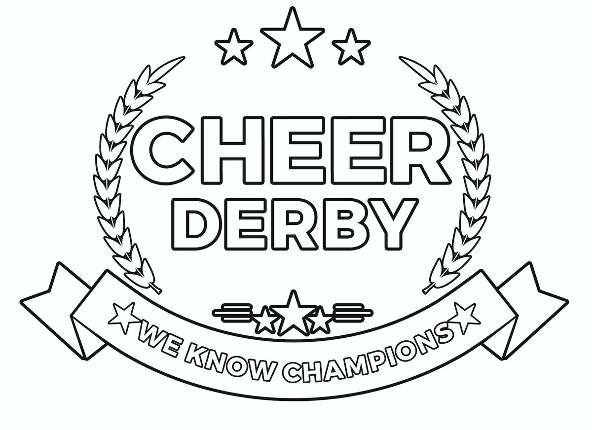 CheerDerby's tweet photo. In honor of #NationalColoringBookDay, we've got some Cheer Derby coloring sheets for you! Print them out and start coloring! 🎨When you're finished, take a picture and tag us! #CheerDerbyStyle https://t.co/UgLxVdQX1G