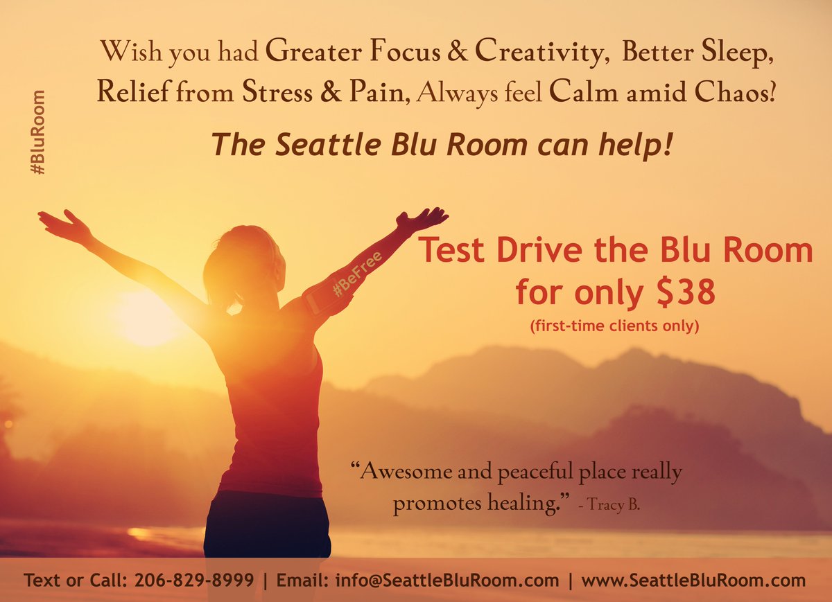 SeattleBluRoom's tweet photo. #bluroom #phototherapy #health #mindfulness #focus #alternativemedicine #holisticmedicine #naturopathy #seattle #meditation #light #healing #subconsciousmind #mind #mindsets #CreateHealth #Wellness https://t.co/MEeAfx1XRa