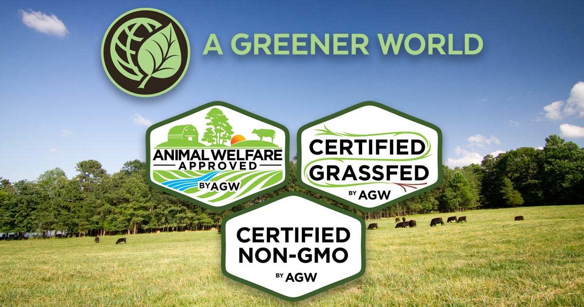 Looking for food you can trust? <a href="/agreenerworld/">A Greener World</a> (AGW) audits &amp; certifies businesses like ours so you can shop informed. Ask about our Certified #AnimalWelfareApprovedbyAGW products and check out agreenerworld.org to learn more, donate &amp; support truth in labeling!