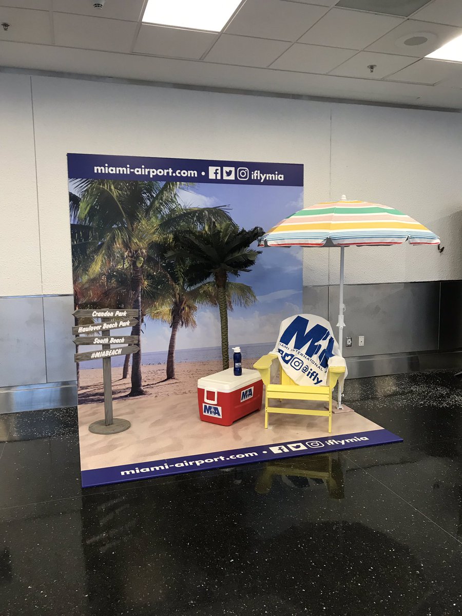iflymia's tweet photo. We're flashing back to April Fools' Day🤣 when we teased that we would be opening #MIABeach🏖️ in 2020. You liked the idea so much, we made it a reality! Now you have the chance to visit the beach before boarding your flight✈️. 
📍 D19 &amp; J3 https://t.co/lzLLLgYTYE