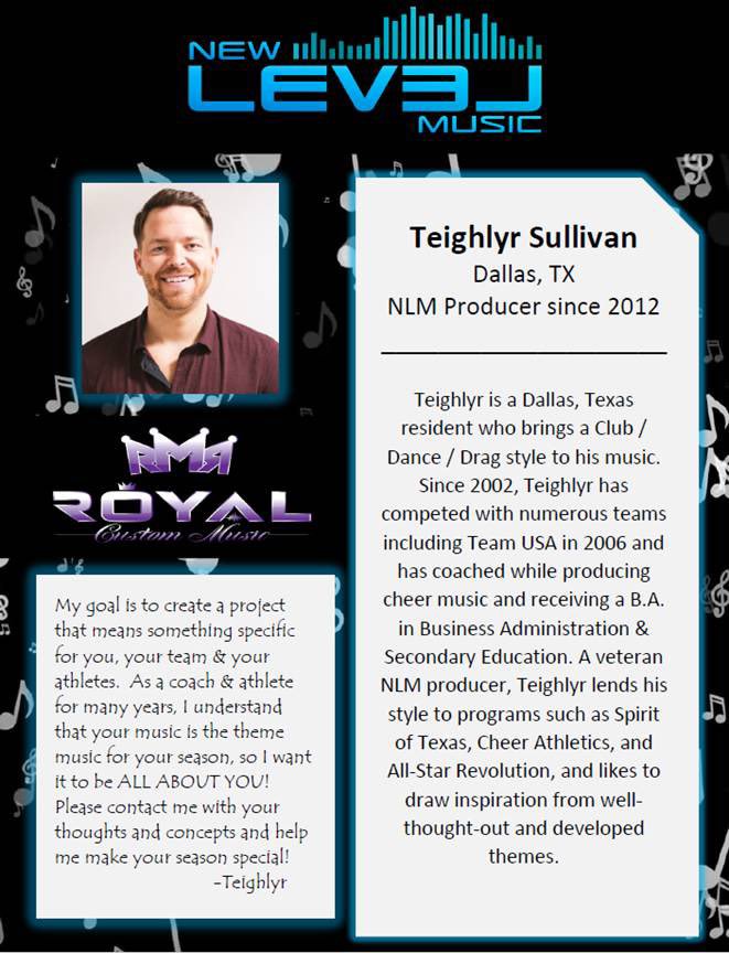 NewLevelMusic's tweet photo. It’s time to #meetyourproducer!
Teighlyr Sullivan
Royal Custom Music
@teighlyr_
Who’s working with Teighlyr this season??
#teamnewlevel 🎶💙📶 https://t.co/COq4nbLeQL