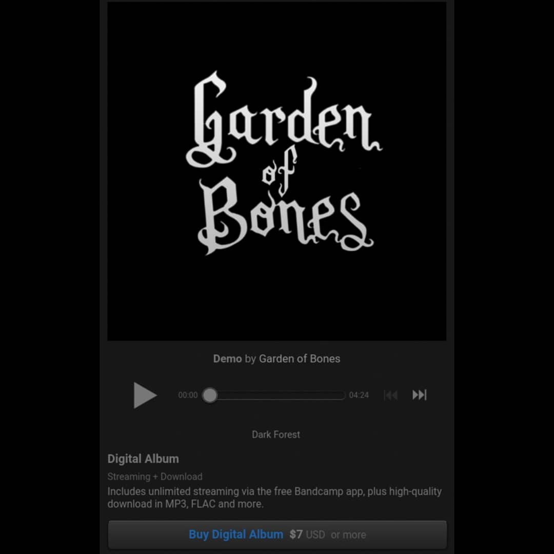 gardenofbonespy's tweet photo. Hoy hace un año lanzamos este Demo como material debut con el nombre de "Miss B" . Actualmente somos GARDEN OF BONES y estamos trabajando por más canciones de un proximo album! Les invitamos a que pasen a escucharnos aqui:  https://t.co/NnvWwczTc1 https://t.co/DUqbPvRVL2