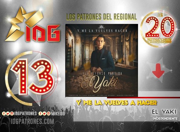 idgruperaofi's tweet photo. #Las20PatronasIDG #Lugar13
Y ME LA VUELVES A HACER @ELYAKI
https://t.co/5cGGC6o2pa / @tunein #IDGRadio
#ChartMusical #conteo
#RT @Sergitogomez13 https://t.co/2dexAtHcJ3