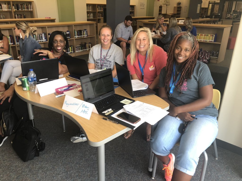 FCSocialStudies's tweet photo. Why does SS matter? It matters because we are growing critical thinkers and productive citizens. Summit Hill and Vickery Mill’s 4th grade teachers have the golden ticket to student success. #GoldenTicket #NWLCdoesDBQ #SocialStudiesRocks https://t.co/ZRnewKjpH2